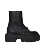 Schwarze Leder-Stiefeletten
