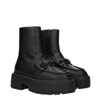 Schwarze Leder-Stiefeletten
