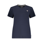Blaues Baumwoll-T-Shirt für Damen