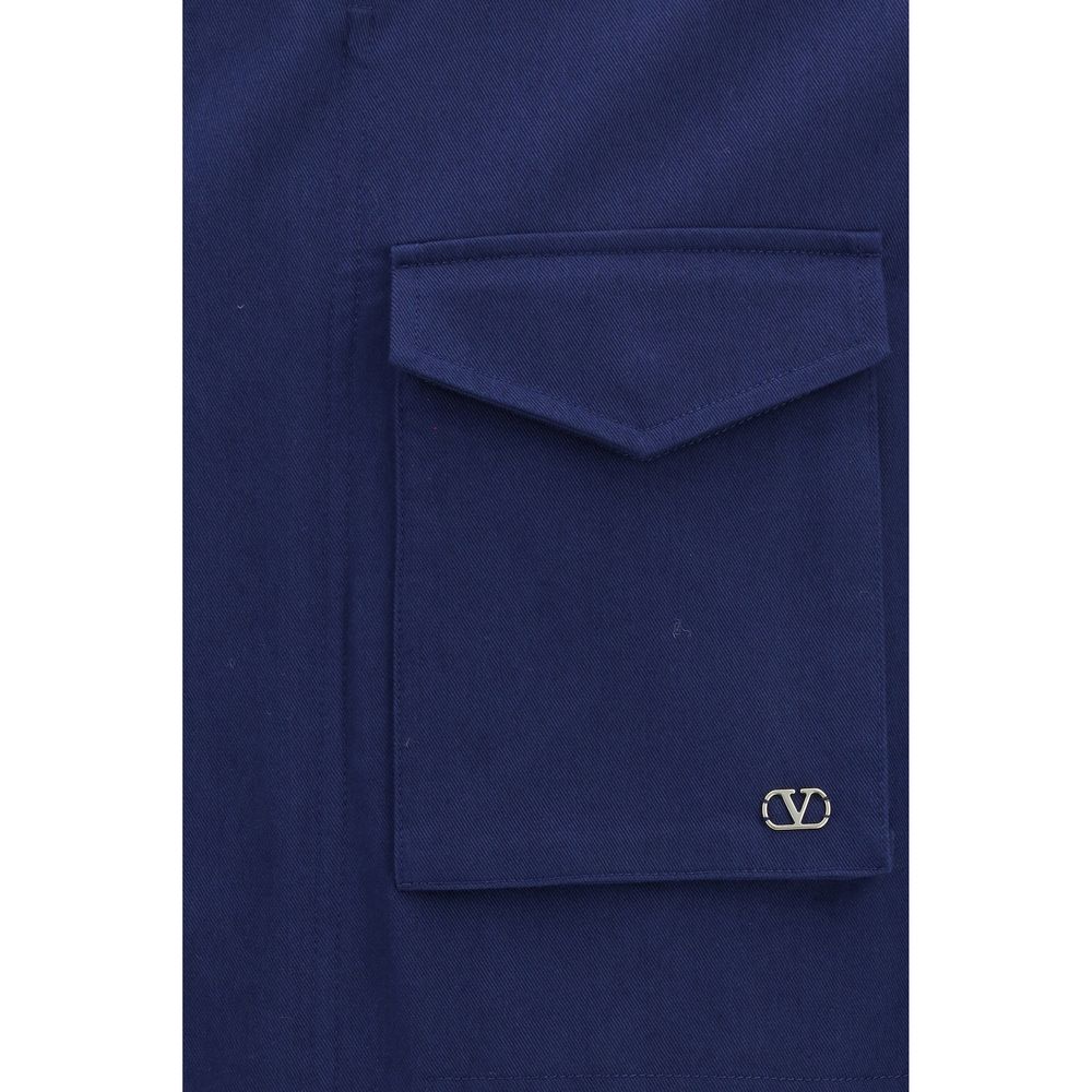 Blauer Baumwollmantel