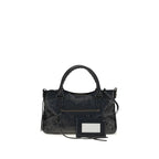 Schwarze Lammleder Schultertasche Ovis Aries Aries