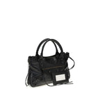 Schwarze Lammleder Schultertasche Ovis Aries Aries