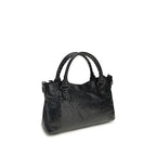 Schwarze Lammleder Schultertasche Ovis Aries Aries