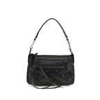 Schwarze Lammleder Schultertasche Ovis Aries Aries