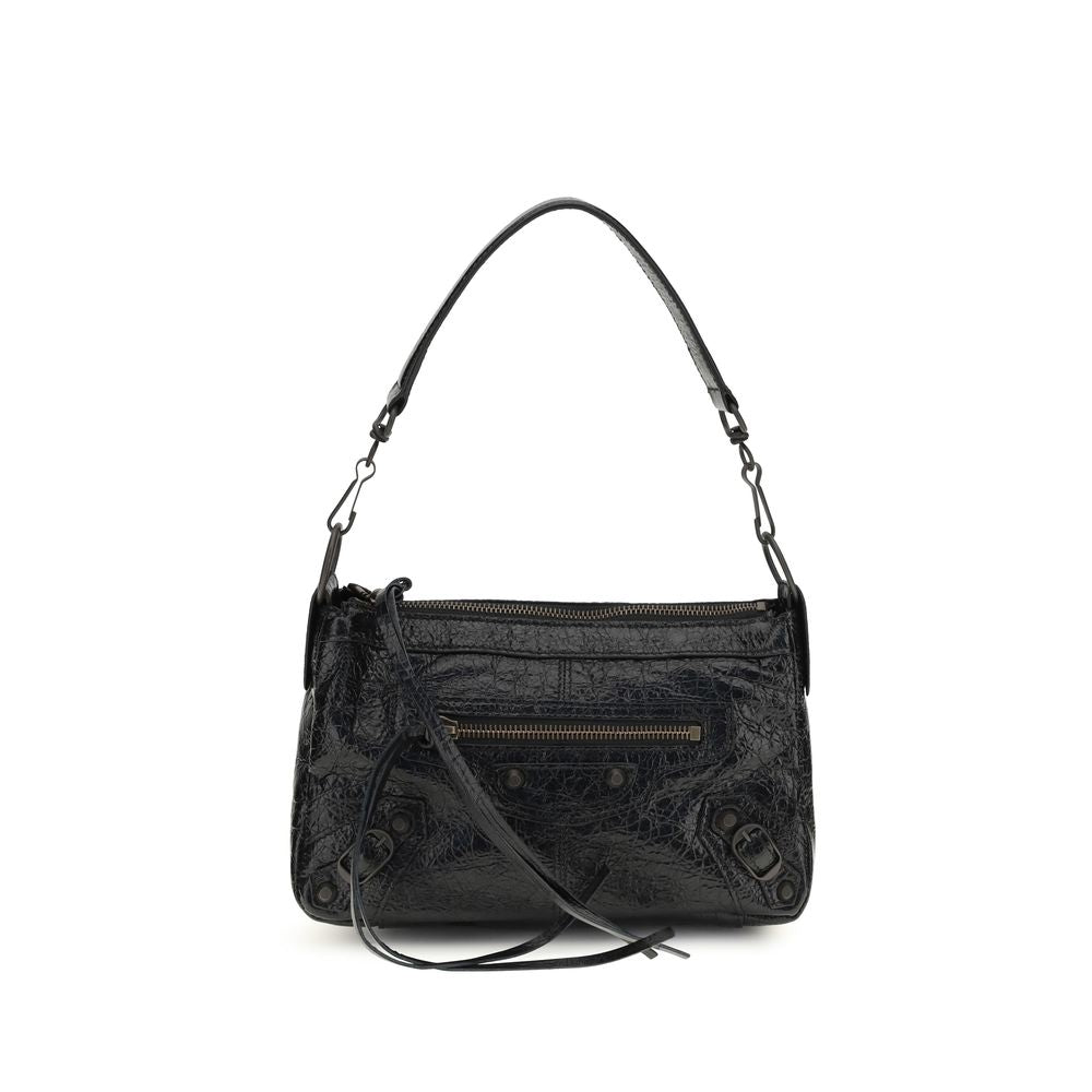 Schwarze Lammleder Schultertasche Ovis Aries Aries