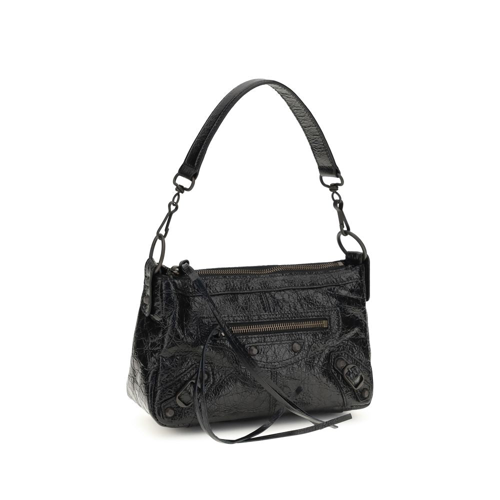 Schwarze Lammleder Schultertasche Ovis Aries Aries