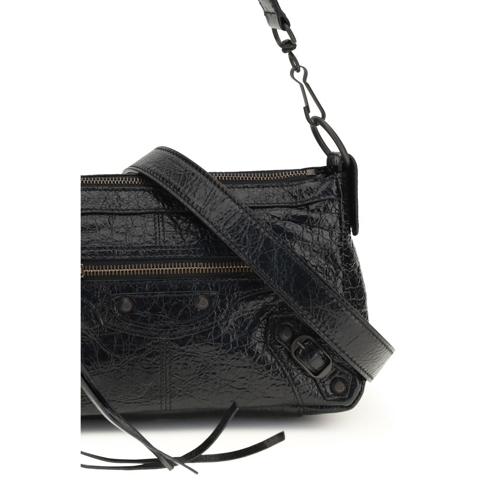 Schwarze Lammleder Schultertasche Ovis Aries Aries