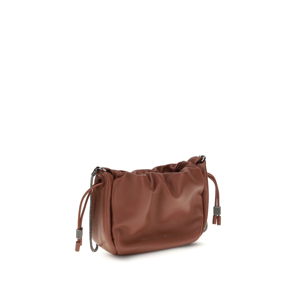 Braune Kalbsleder Bos Taurus Schultertasche