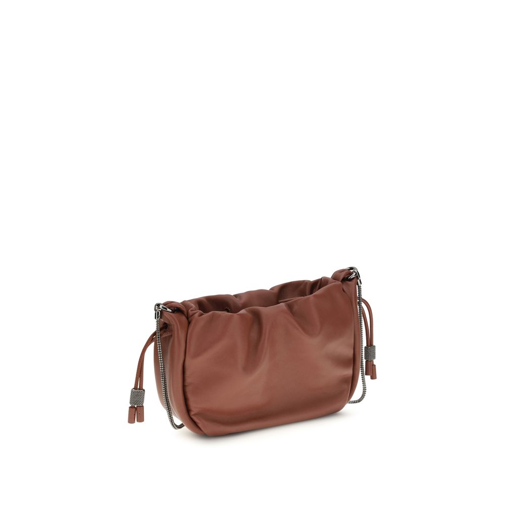 Braune Kalbsleder Bos Taurus Schultertasche