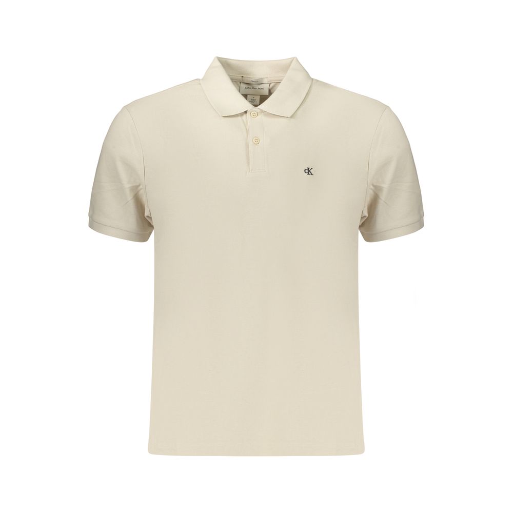 Beige Baumwoll-Herrenpoloshirt