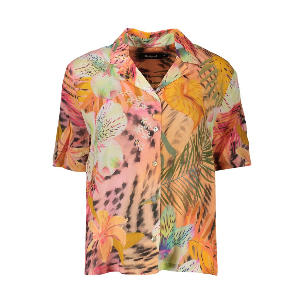 Orange Viskose-Bluse für Damen Desigual