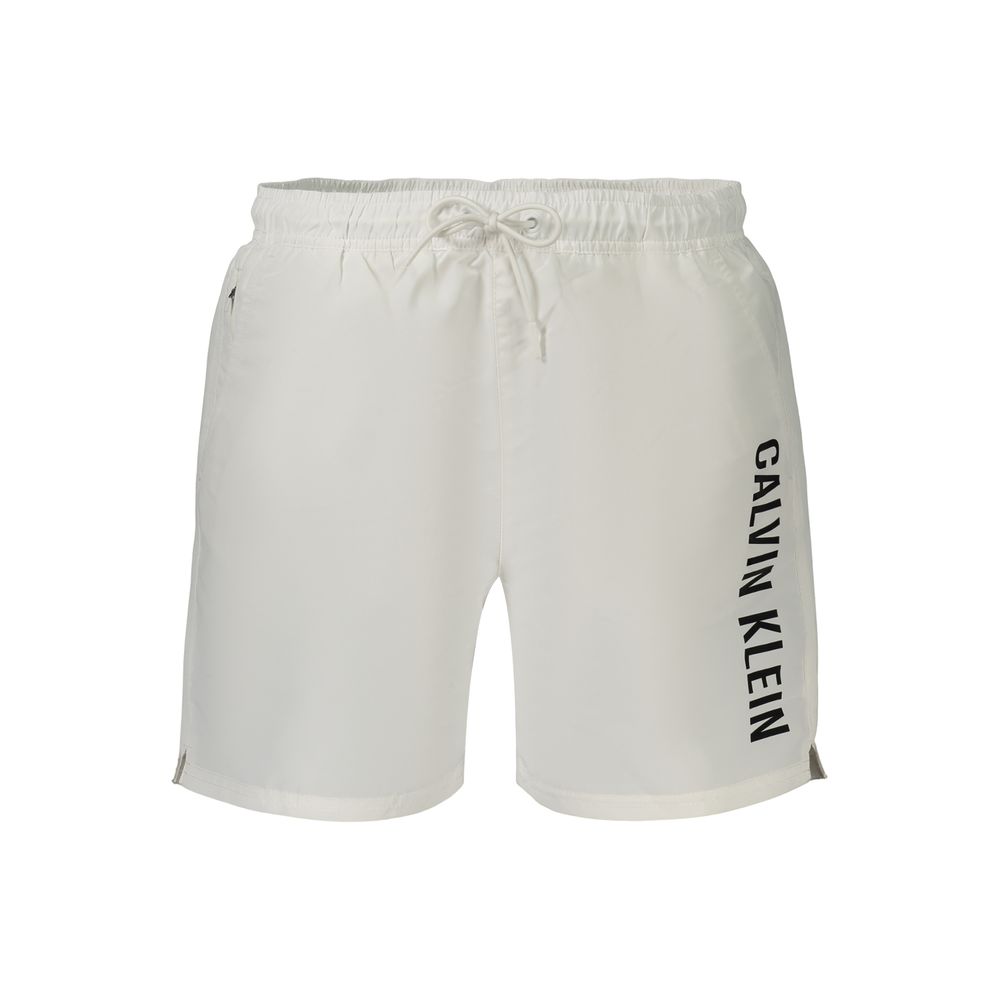 Weiße Badeshorts aus Polyester