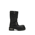 Schwarze Schnürstiefel aus Leder 833585WCAL11080