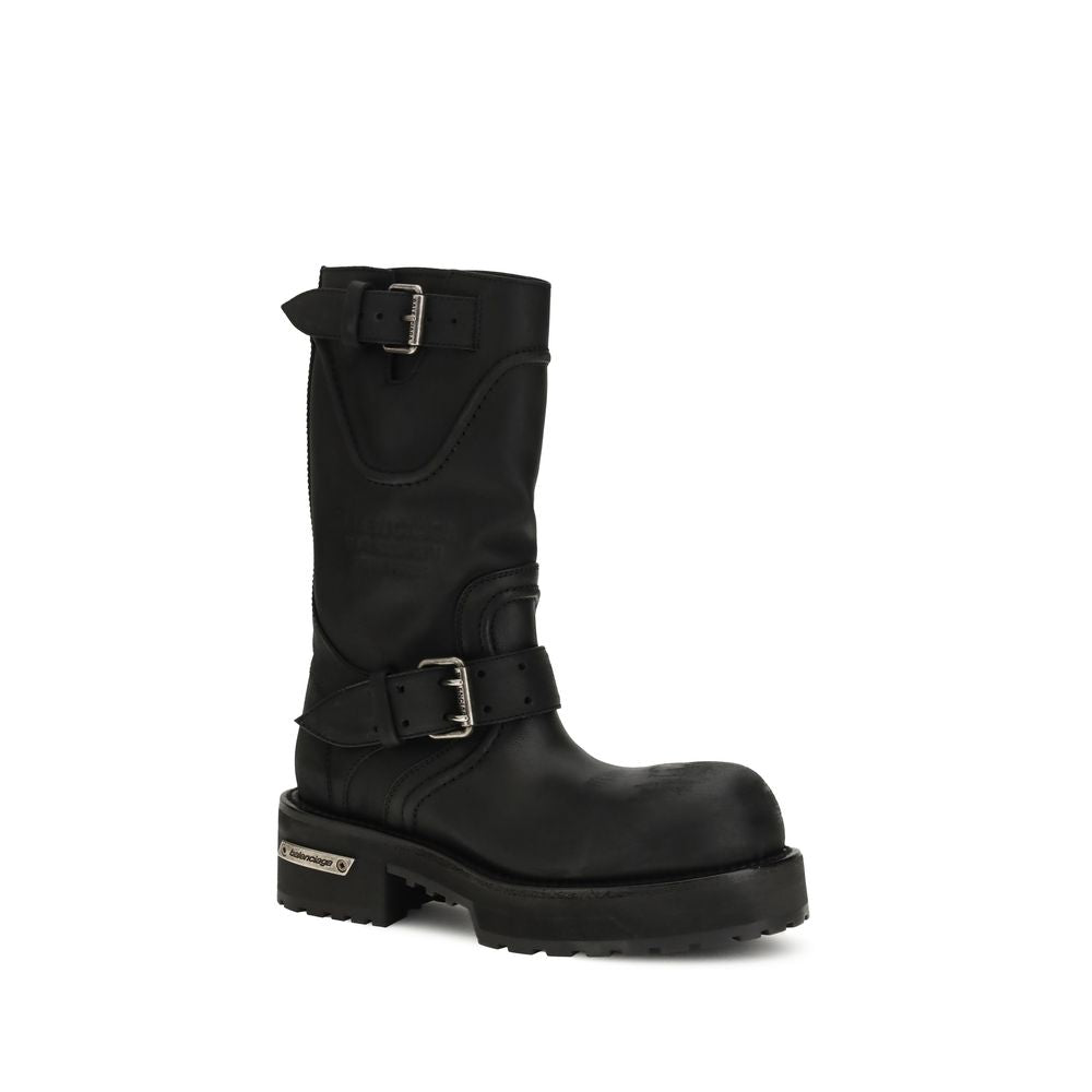 Schwarze Schnürstiefel aus Leder 833585WCAL11080