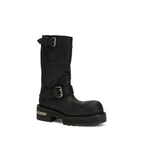 Schwarze Schnürstiefel aus Leder 833585WCAL11080