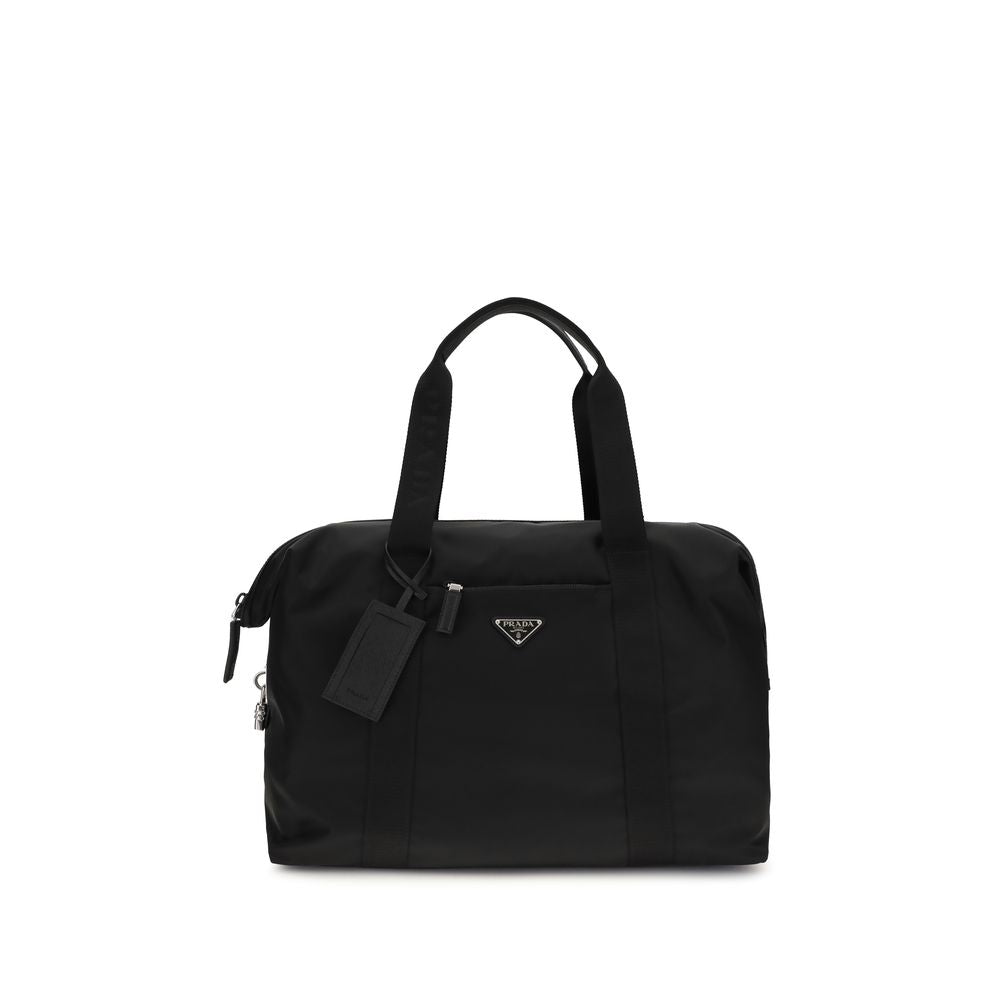 Schwarze Gepäck- und Reisetasche aus recyceltem Polyamid