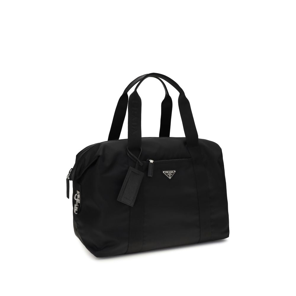 Schwarze Gepäck- und Reisetasche aus recyceltem Polyamid