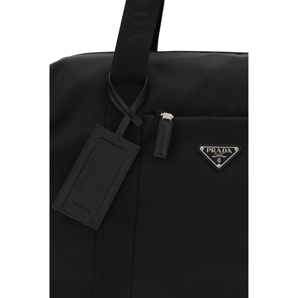 Schwarze Gepäck- und Reisetasche aus recyceltem Polyamid