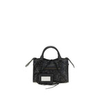 Schwarze Lammleder-Schultertasche