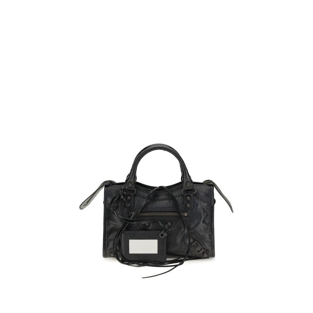 Schwarze Lammleder-Schultertasche