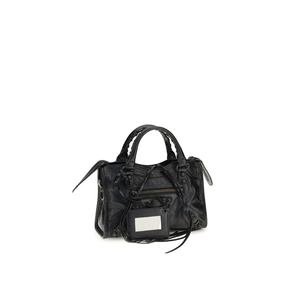Schwarze Lammleder-Schultertasche