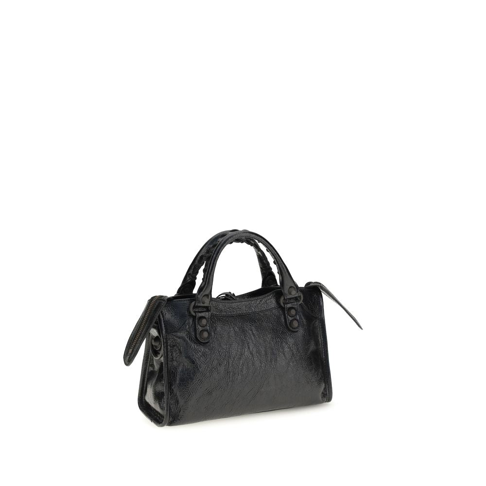 Schwarze Lammleder-Schultertasche
