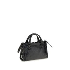 Schwarze Lammleder-Schultertasche