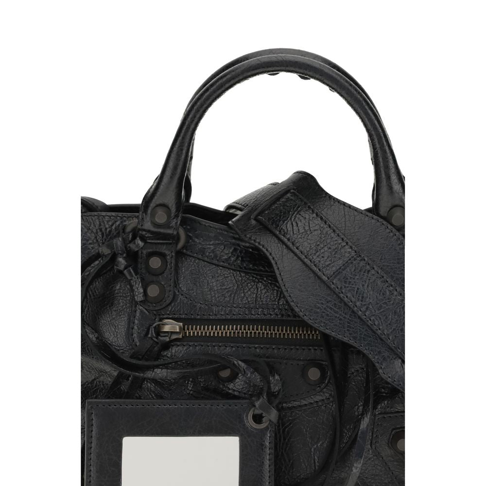 Schwarze Lammleder-Schultertasche