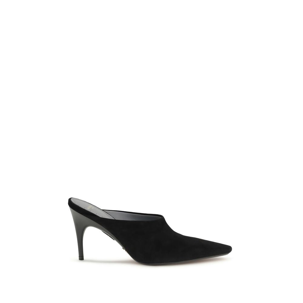 Schwarze Mules aus Wildleder