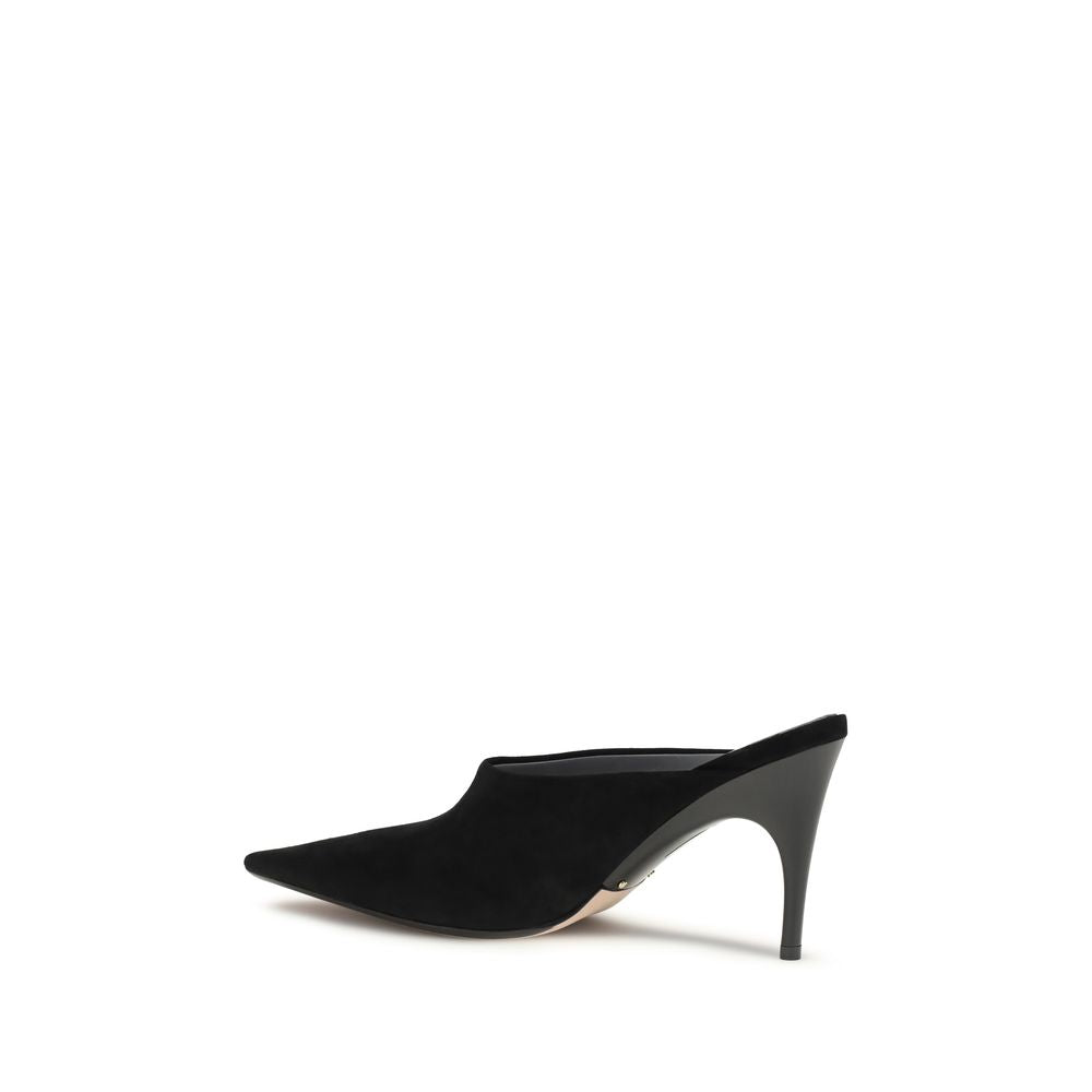 Schwarze Mules aus Wildleder