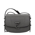 Graue Leder Schultertasche