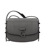 Graue Leder Schultertasche