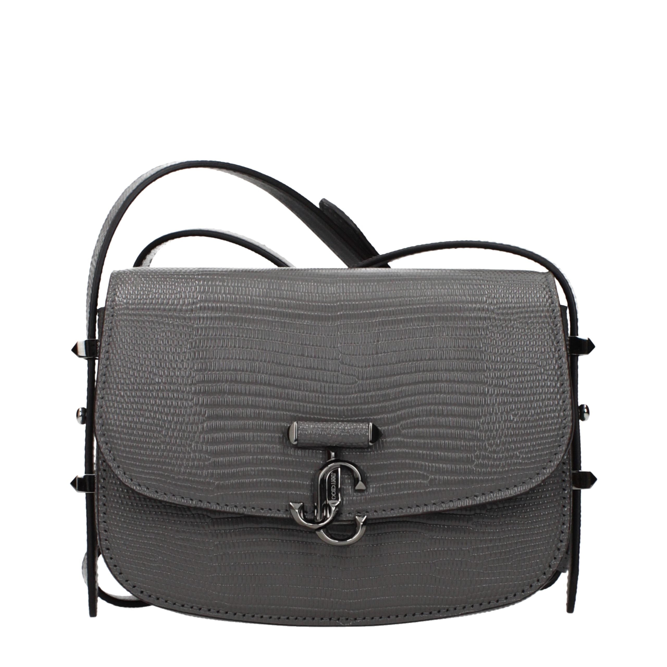 Graue Leder Schultertasche