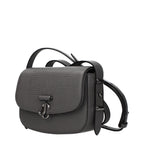 Graue Leder Schultertasche