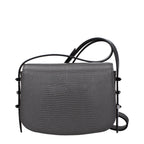 Graue Leder Schultertasche