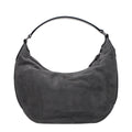 Graue Leder Schultertasche