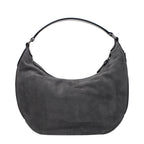 Graue Leder Schultertasche