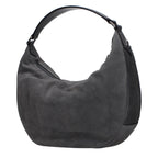 Graue Leder Schultertasche