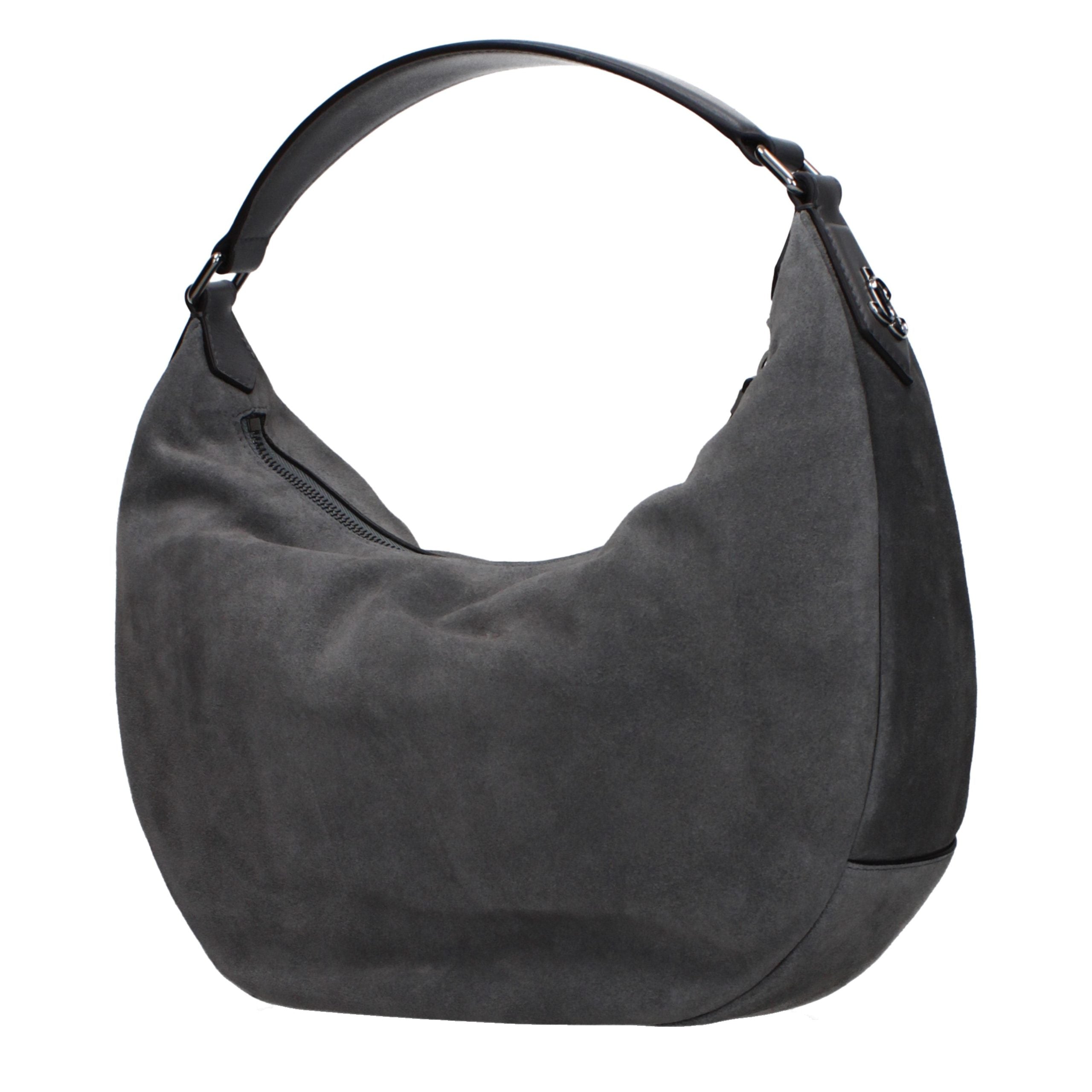 Graue Leder Schultertasche