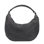 Graue Leder Schultertasche