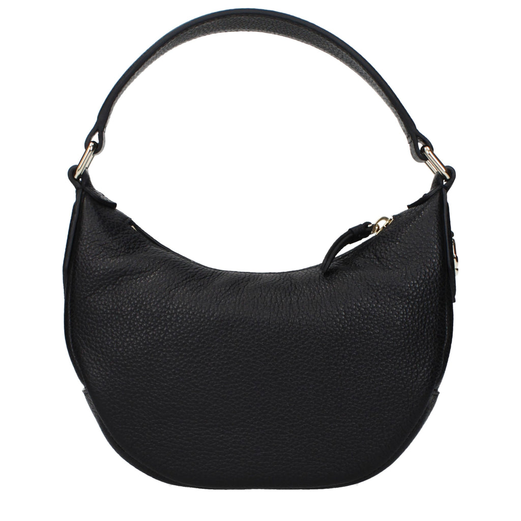 Schwarze Lederhandtasche