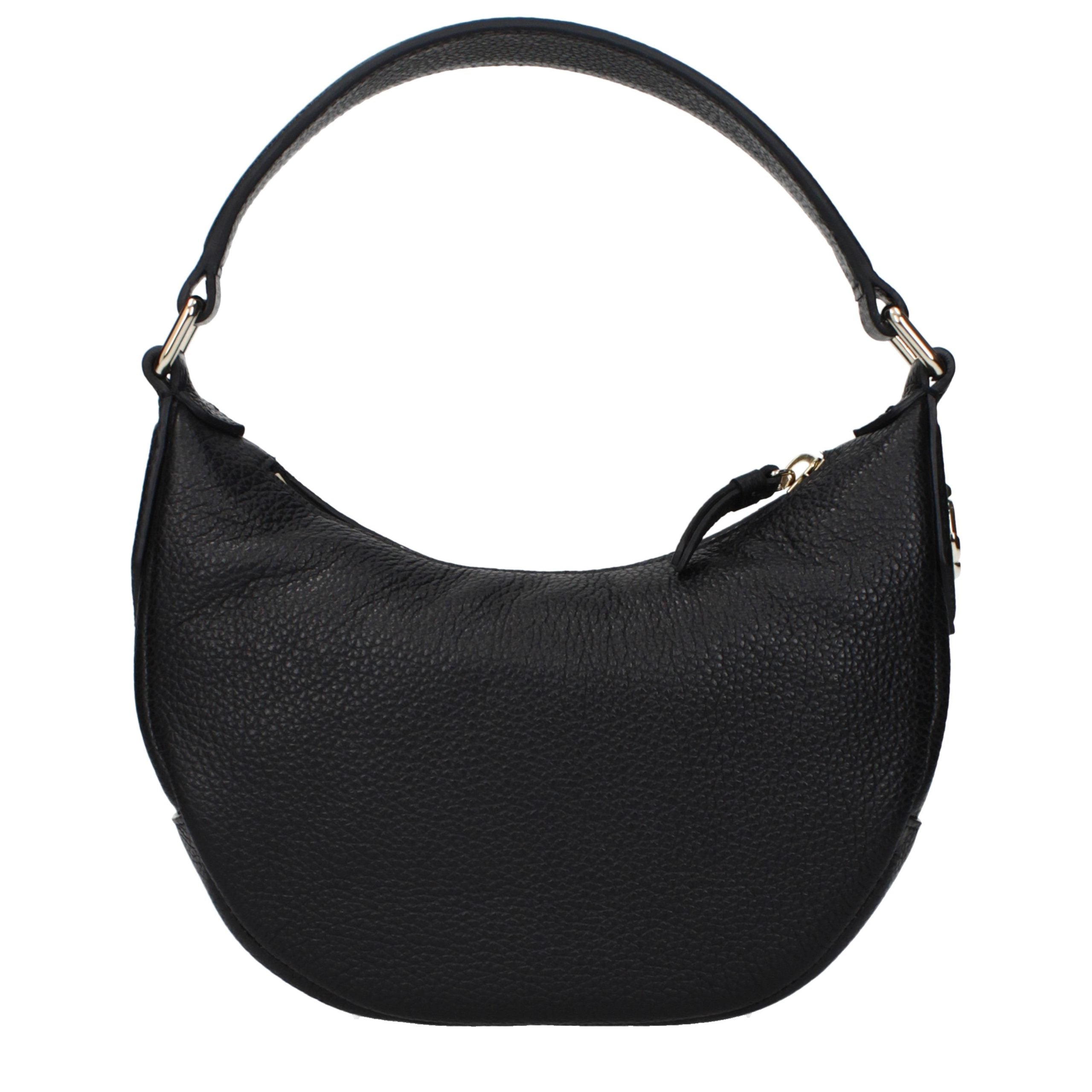 Schwarze Lederhandtasche