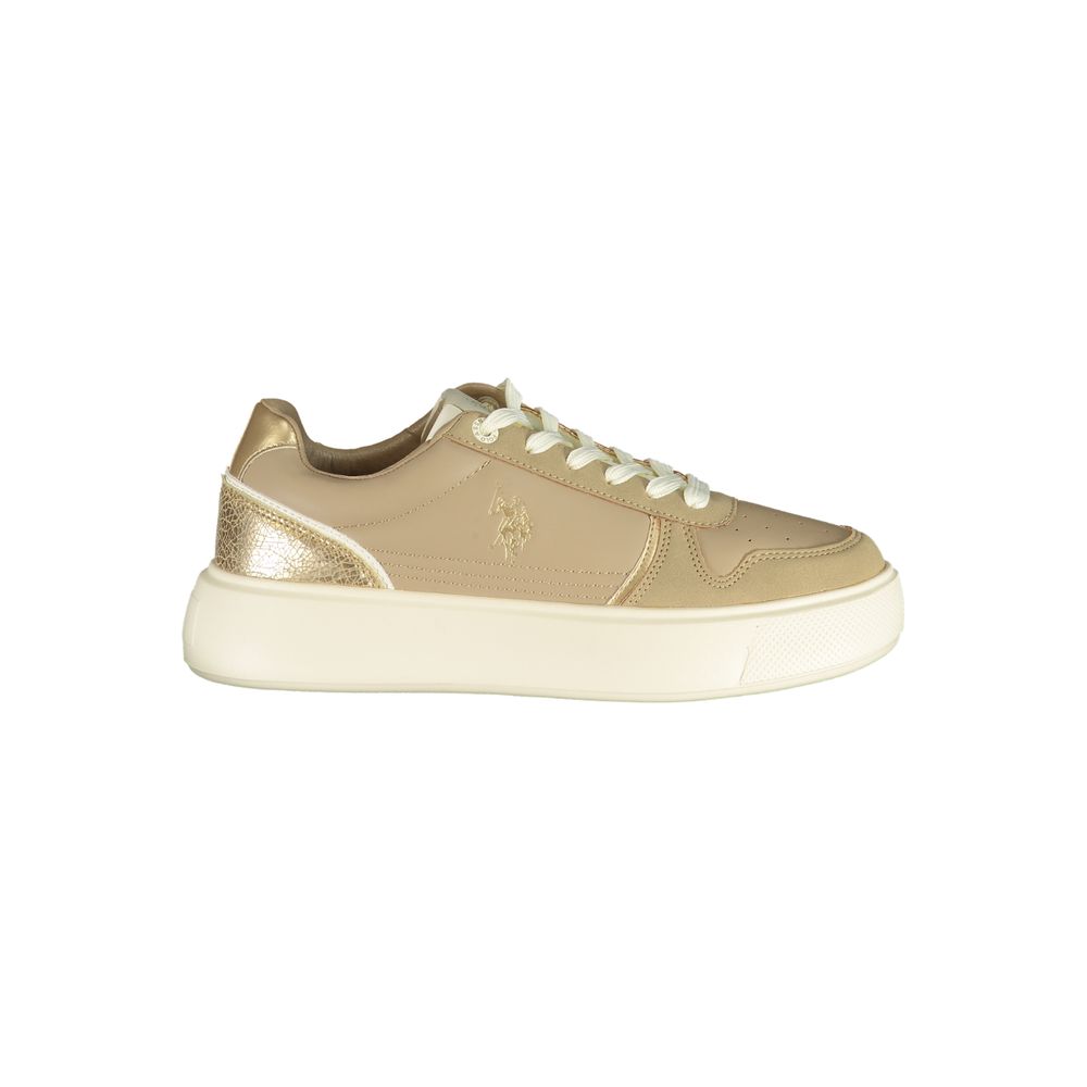 Damen-Sneaker aus beigem Polyurethan