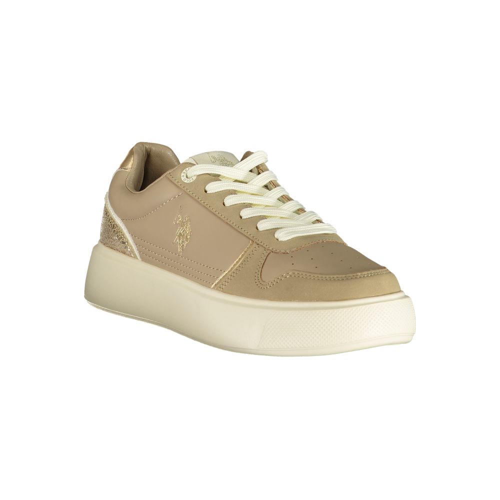 Damen-Sneaker aus beigem Polyurethan