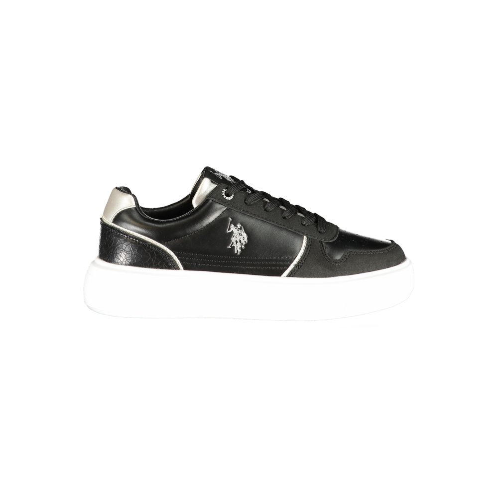 Schwarzer Damen-Sneaker aus Polyurethan