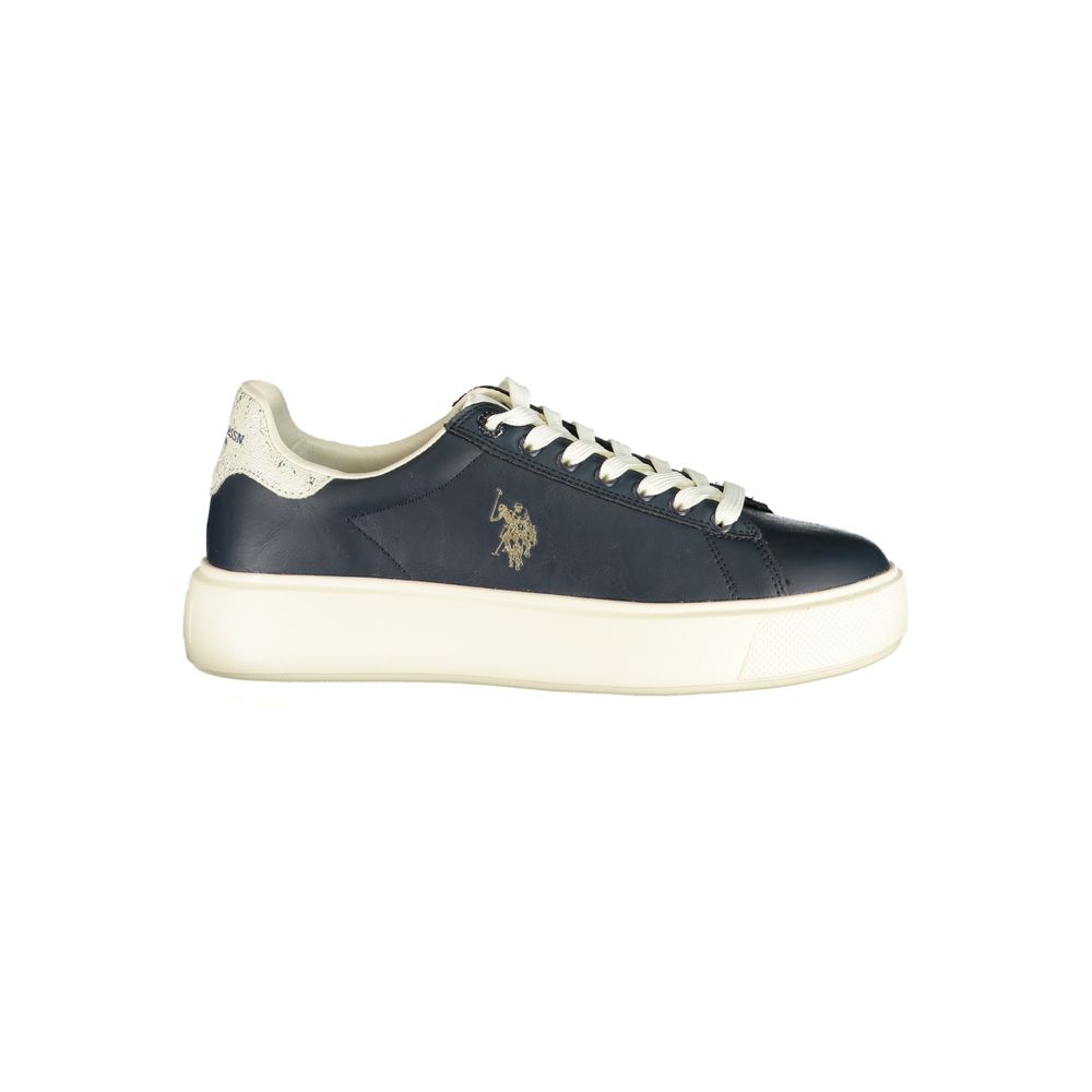 Blaue Damen-Sneaker aus Polyurethan