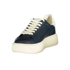 Blaue Damen-Sneaker aus Polyurethan