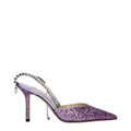 Violette Plateau-Sandalen mit Stiletto-Absatz aus Kunststoff