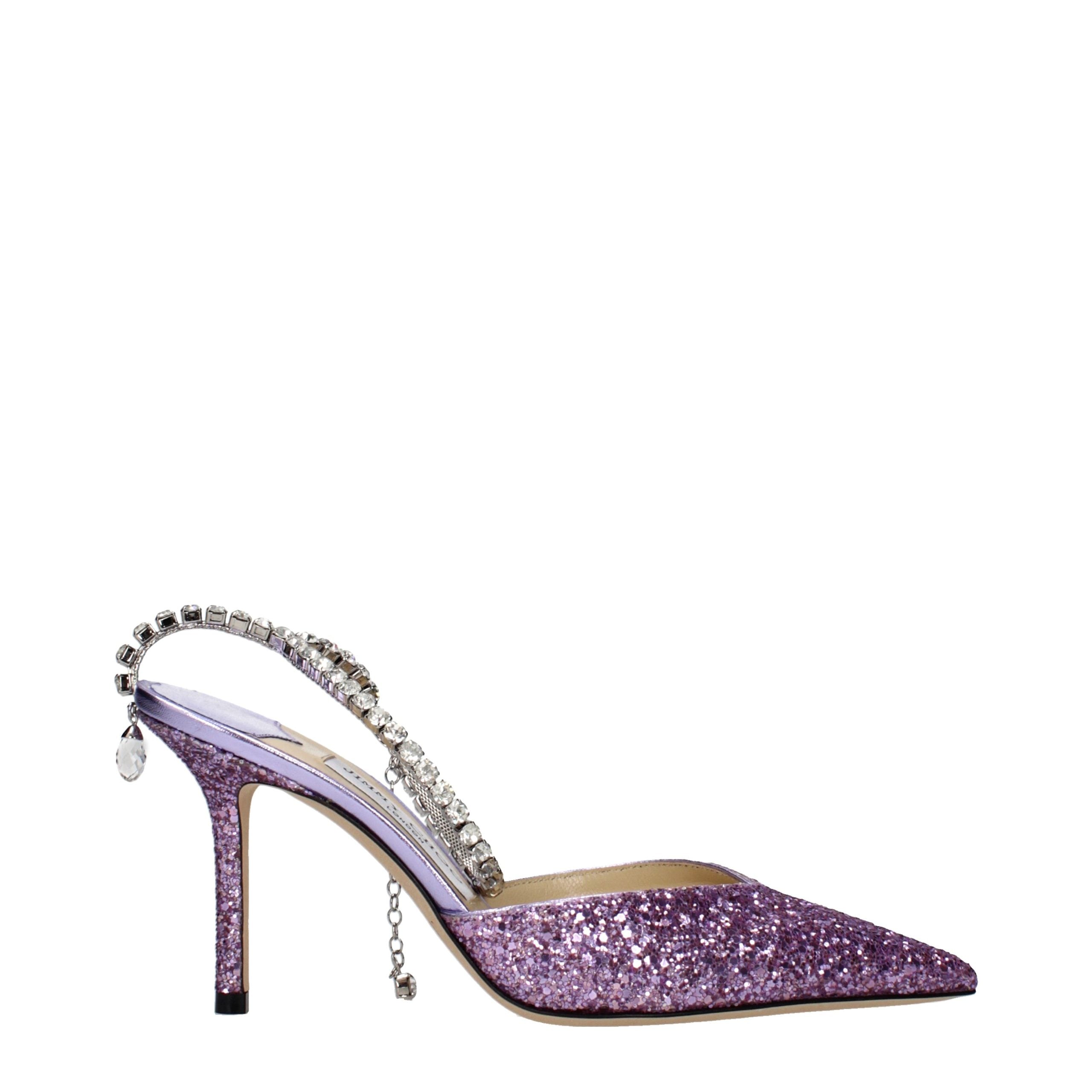 Violette Plateau-Sandalen mit Stiletto-Absatz aus Kunststoff