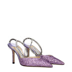 Violette Plateau-Sandalen mit Stiletto-Absatz aus Kunststoff
